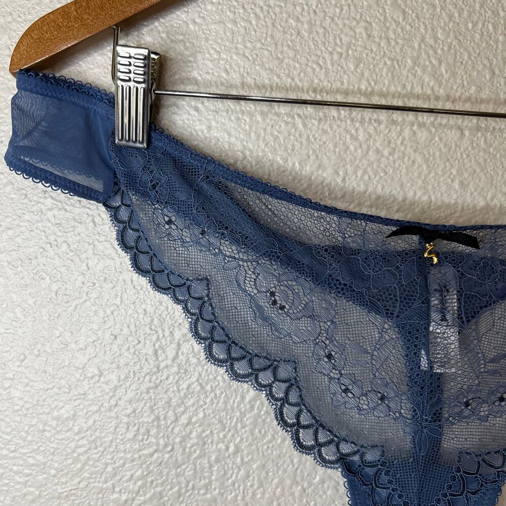 Gossard 7716 Superboost lace thong in moonlight blue NEW XL - Picture 3 of 7